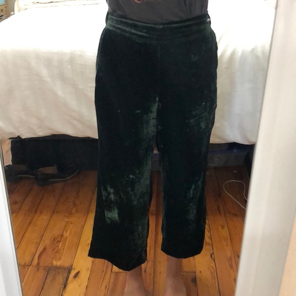 madewell green velvet pants